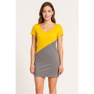 Handmade Colorblock Minimalist Upcycled H&M Dress Medium Clean Girl Chic